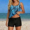thumbnail image 1 of Trajes de baño para mujer, Trajes de baño para mujer, Traje de baño bikini de tirantes sin espalda de color liso para mujer, Conjunto de bikini con bloques de color y hombros descubiertos, Traje de ba, 1 of 4
