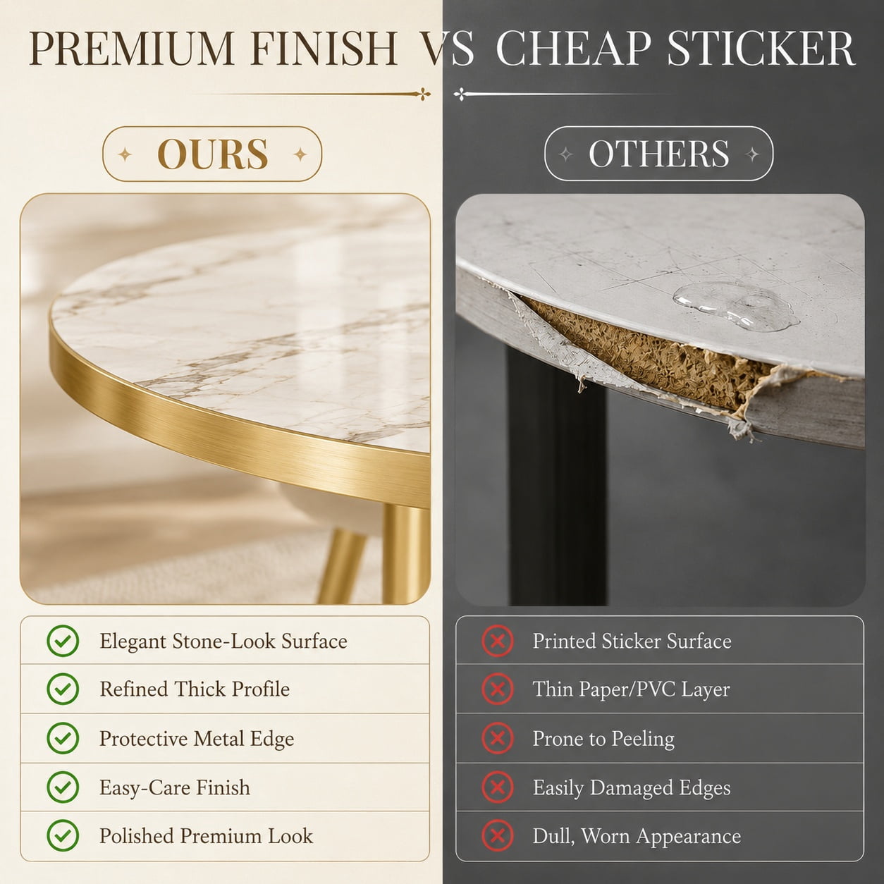 Aukfa 31.5" Round Sintered Stone Dining Table for 2-4, Kitchen Table Tulip Table with Gold Pedestal Base for Bistro Small Apartment,Calacatta Gold Marble