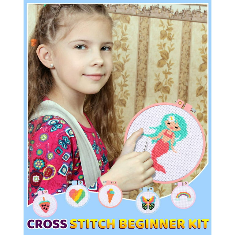 Pllieay Halloween Cross Stitch Beginner Kit for Kids 7-13, - Import It All