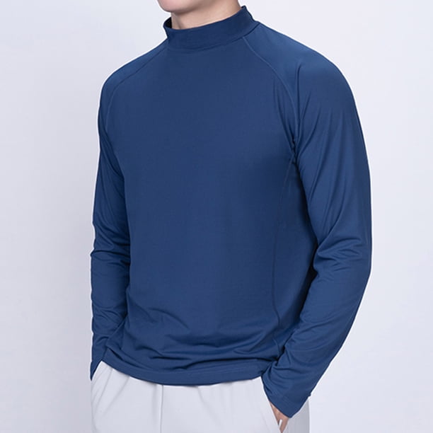 pstuiky Camisas de manga larga de invierno para hombre, Camiseta informal de cuello redondo para hombre, camiseta deportiva informal falsa, camiseta de cuello redondo de manga larga xxl
