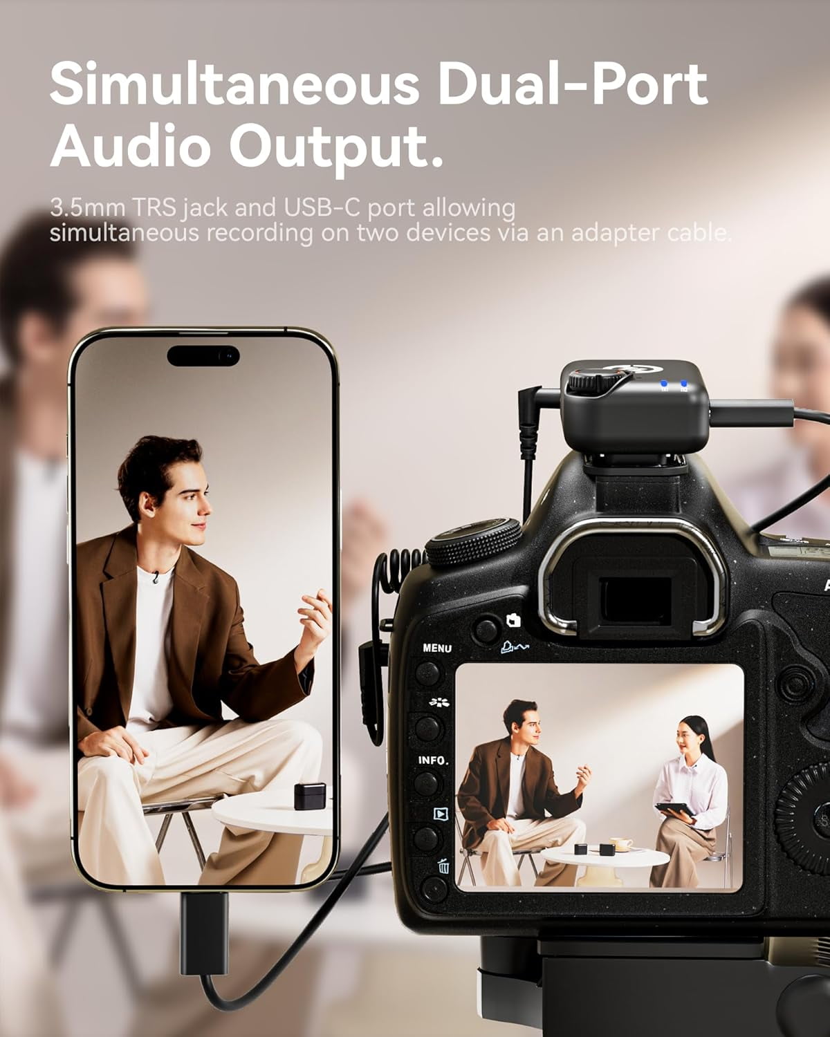 Hollyland LARK M2S Ultimate Combo Wireless Microphone for Camera, Lightning and USB-C, Dual Lavalier Mics, 2-Person Recording, 1000 ft, Space Gray (Bundle)
