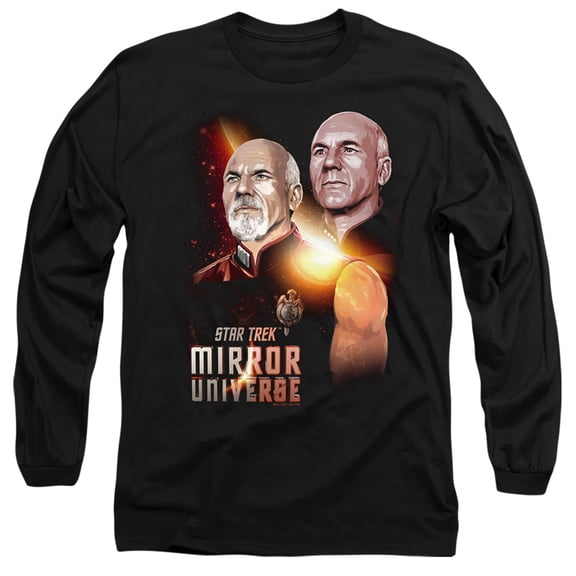 Star Trek Mirror Picard Long Sleeve Adult 18/1 T-Shirt Black