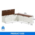 thumbnail image 4 of Dextrus L-Shaped Wood Farmhouse Storage Chest, Corner Dining Breakfast Bench with Hidden Storage, White, 4 of 10