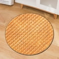 thumbnail image 4 of Weloille Crystal Velvet Biscuit Round Carpet Computer Chair Mat Office Chair Floor Mat Door Mat (15.74 x 15.74inch), 4 of 6