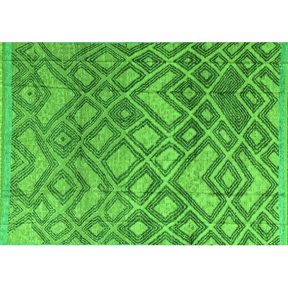 Ahgly Company Indoor Rectangle Abstract Green Modern Area Rugs, 6' x 9'