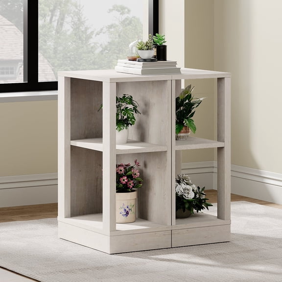 2 PCS of 3 Tier Bookcase，Mini Bookshelf with Open Storage for Small Space,Standing Display Bookcase for Home & Office