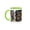 Green/White, variant on 3drose, Cambodia, Angkor Wat, Siem Reap, Faces of the Bayon Temple, 11oz Two-tone Yellow Mug