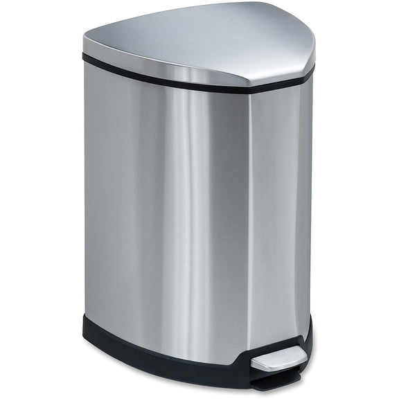 Safco Stainless Step-On 4 Gallon Receptacle in Stainless Steel