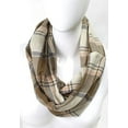 thumbnail image 5 of StylesILove Winter Plaid Infinity Scarf with Hidden Zipper Pocket Fashion Travel Scarf for Women and Men (Brown), 5 of 6