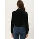 thumbnail image 3 of Chaqueta de Terciopelo para Mujer con Bolsillo y Solapa Chaqueta Corta de Manga Larga con Botón Negro S, 3 of 5