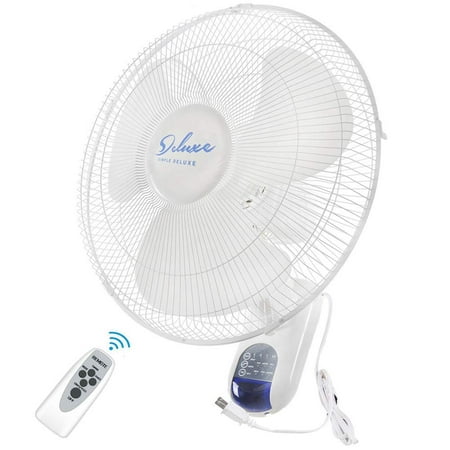 

Simple Deluxe 16 Inch Adjustable Tilt Household Wall Mount Fans Oscillating Quiet for Home Shop and Office 90 Degree 3 Speed Settings ETL Certified 1 Pack White