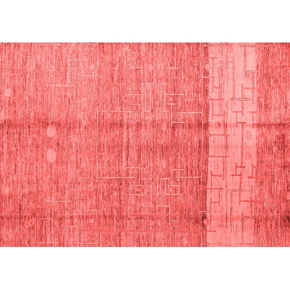 Ahgly Company Machine Washable Indoor Rectangle Oriental Red Modern Area Rugs, 7' x 10'
