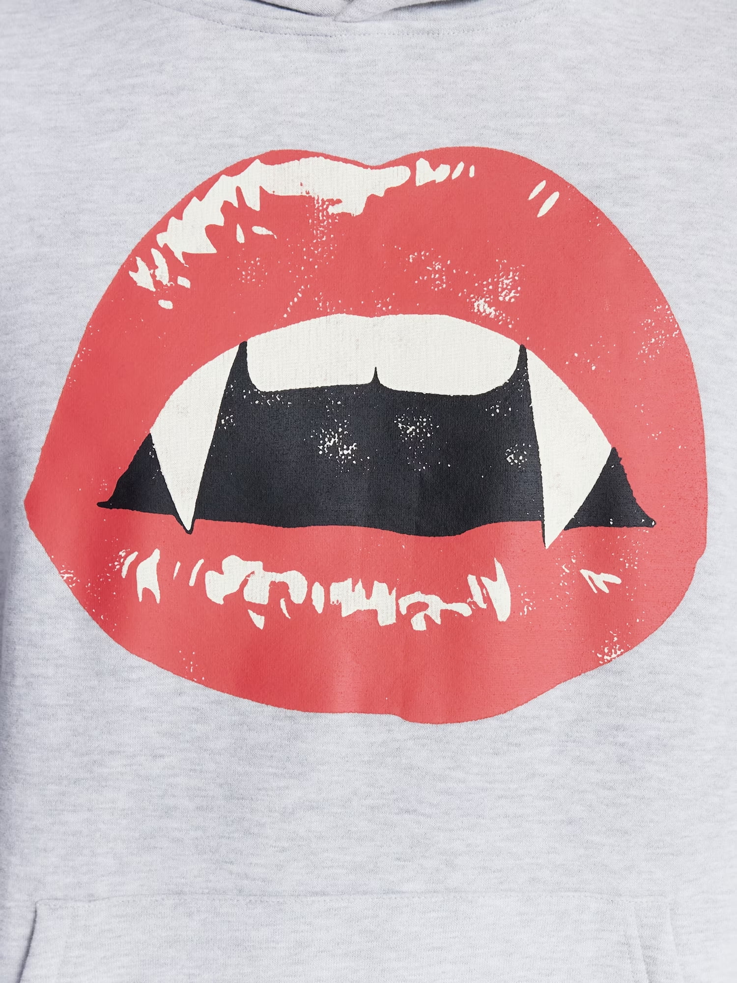 Halloween Oversized Fit Vampire Lips Graphic Fleece Hoodie Sweatshirt, Men's Sizes XS-4XLT