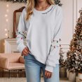 thumbnail image 2 of TTUHYWXI Christmas Sweatshirt for Women Light Sweatshirts Merry And Bright Xmas Long Sleeve Shirts Crewneck Pullover Tops (Light Gray, S), 2 of 5