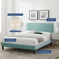 thumbnail image 4 of Platform Bed Frame, Full Size, Velvet, Blue, Modern Contemporary Urban Design, Bedroom Master Guest Suite, 4 of 10