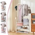 thumbnail image 7 of COM1950s Movable Clothing Rack,Wardrobe Organizer with Shelves and Hanging Rod,Portable Closet for Bedroom Entryway Hallway, 7 of 7