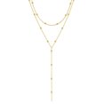 thumbnail image 3 of Gold Plated Lariat Necklace for Women, Double Laryered Long Chain Drop Pendant Choker Necklaces Fashion Gifts, 3 of 5