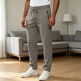 thumbnail image 2 of Baggy Sweatpants Men Big and Tall Straight Leg Comfy Gym Activewear with Pockets Cargo Athletic Work Track Pants, M, 2 of 7