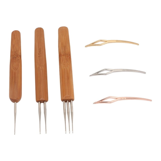 Juego de ganchillo para rastas, 6 piezas, gancho de ganchillo para rastas, herramienta para el cabello con bloqueo curvo, tejido con agujas para rastas, calidad de ganchillo en la que puedes confiar