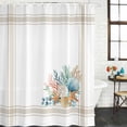 thumbnail image 2 of Coastal Starfish Shower Curtain, Waterproof Shower Curtains for Bathroom, Nautical Shells Coral Eucalyptus Stripes Washable Fabric Bathtub Curtain Set Bath Decor with 12 Hooks Standard 72"x72", 2 of 8