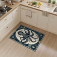 thumbnail image 2 of ODIKA 3'x5' Washable Area Rug Navy Vintage Animals Nautical Octopus Tentacle Sketch Maritime for Hallway, Laundry Room, Non-Slip, Flatweave, Easy Care, 2 of 7