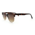 thumbnail image 6 of Classic Half Rim Round Horned High Temple Rectangular Sunglasses Shiny Tortoise - Brown, 6 of 7