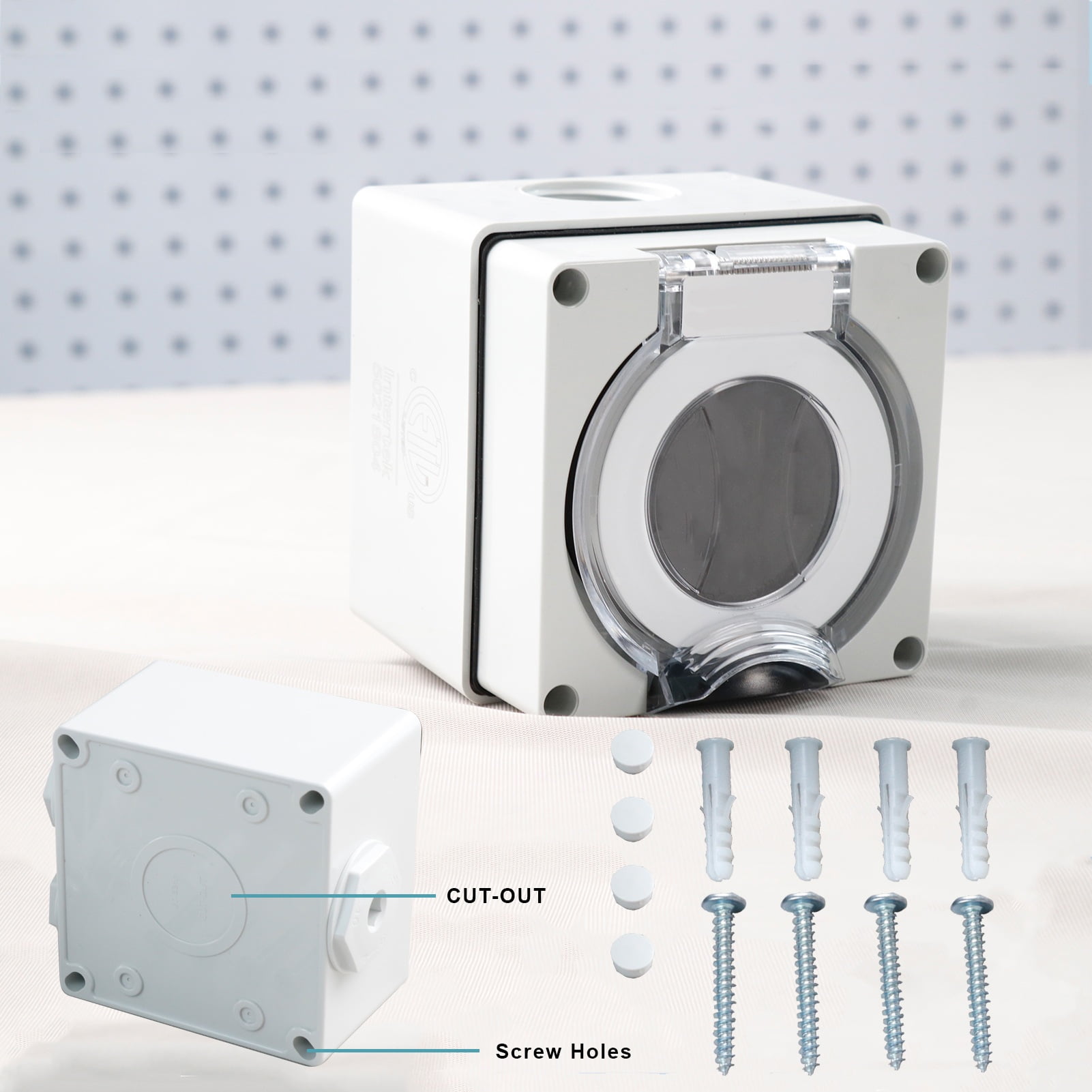 HIITlO 14-30R RV/EV Power Outlet Box. NEMA 14-30R Power OutletBox, 30Amps 125/250Volt Receptacle, Weatherproof Outdoor Electrical Power Box for Campers/Trailers - ETL Listed (14-30R)