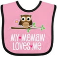 thumbnail image 3 of Inktastic My Memaw Loves Me Grandkids Owl Girls Baby Bib, 3 of 4