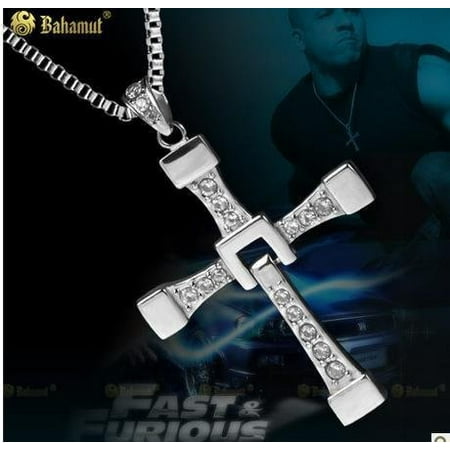 Aqua Titanium Necklace - Big size Fast and Furious 6 Dominic Toretto's Cross Necklace Pendant Vin Diesel Titanium Steel Necklace Men\s Jewelry, Fine or Fashion:.., By Baham