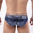 thumbnail image 5 of snowsong Mens Underwear Mens Swim Trunks Men's Denim Printed Underwear Cotton Briefs Bag Sexy Fashion Soft Comfortable Large Mens Sexy Underwear Black L, 5 of 6