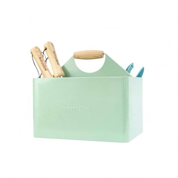 Garden Tool Organizer Metal Garden Caddy With 4 Compartments And Wooden Handle Gardening Tools Box For Indoor Outdoor Practical Gardener Gift For Gardening Lovers