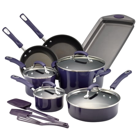Rachael Ray 14-Pieces Nonstick Pots and Pans Set  Cookware Set  Purple Gradient