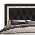 thumbnail image 4 of Home Design Gianna King Tufted Upholstered Platform Bed Frame with Button-Tufted Headboard and Bed Skirt, Black, Easy Assembly, 4 of 6