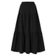 thumbnail image 3 of Gibobby faldas para mujer invierno Falda larga ligera en capas para mujer Falda plisada de cintura alta con corte en A(Negro， L), 3 of 4