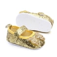 thumbnail image 5 of Juebong Toddler Shoes Baby Girls Cute Fashion Bow Sequins Non-slip Soft Bottom Sandals, Gold, 12-18 Months, 5 of 8