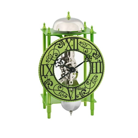 Hermle Wrought Iron Skeleton Desk Clock - 9.5 - Green and Black