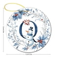 thumbnail image 2 of Christmas Ornament Christmas Monogram Personalized Double-Sided Printed 3" Ceramic Christmas Ornament Letter Q with Snowman Winter Flowers for Boys Girls Round Ceramic Christmas Decoration, 2 of 5