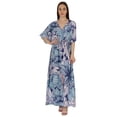thumbnail image 5 of Inkmeso Printed Short Kimono Sleeve V-Neck Dress For Womens Summer Long Casual Maxi Dress, 5 of 7