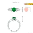 thumbnail image 6 of ANGARA Natural Solitaire Round 1.2 ct Emerald Celtic Knot Ring in 14K White Gold for Women (Size-7mm) | May Birthstone, Birthday, Anniversary, Jewelry Gift for Women | Natural Emerald Ring, 6 of 10