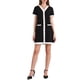 thumbnail image 1 of Vestido de trabajo elegante de mujer INSPIRE CHIC con contraste de color, escote en V, manga corta, corte A, negro M, 1 of 5
