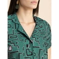 thumbnail image 5 of Moomaya Womens Printed Crop Shirt, Short Sleeves, Buttoned Shot Top, 5 of 9