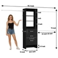 thumbnail image 5 of Homieasy 96" Closet System 2-Pack with 6 Hanging Rods & 6 Wooden Drawers - Adjustable Width (5-8FT Each), Wall-Mounted Wardrobe Storage,Black, 5 of 7