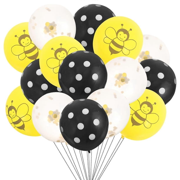 30 Pcs 12 Inch Balloons Set Cartoon Bee Sequin Balloons Baby Birthday Themed Party Decoration Supplies