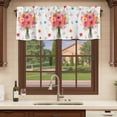 thumbnail image 6 of Spring Flowers Curtain Valances for Windows, Kitchen Valance Window Treatments Panel 2 Pack, Pastoral Daisy Leaves Rustic Botanical Rod Pocket Short Curtains for Bathroom Bedroom 54 x 18 Inch, 6 of 8