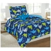 WPM 6 Piece Kids Comforter set Blue Sea Shark Print Twin Size Bedding Shark Toy Included