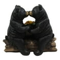 thumbnail image 6 of Ebros Romantic Black Bear Couple Kissing by Wooden Log Statue 7" Tall Whimsical Black Bear Family Together Furever Decorative Figurine, 6 of 6