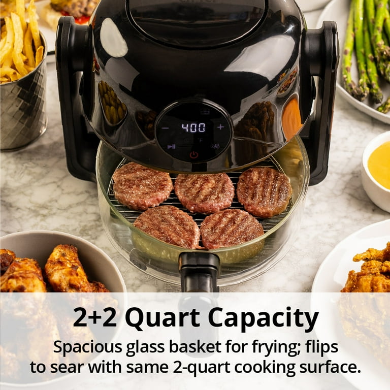Aria 4Qt Flip Air Fryer with Touch Screen, 4Qt Capacity