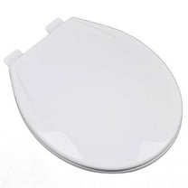 Slow Close Plastic Round Front Contemporary Design Toilet Seat, Cotton White