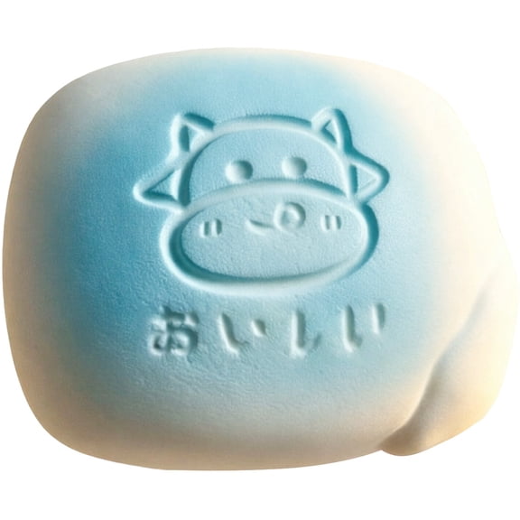 FufuCrick Cow Bread Squishy Office Accessory Squishy Tactile Sensory Gadget Desk Ornament Decor for Adult Workspace and Relaxation, Blue