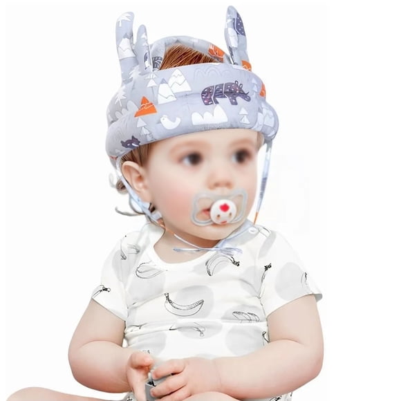 Casco de seguridad para bebés, cómodo, suave, transpirable, ligero, para niños de 5 a 24 meses, color gris